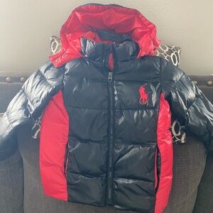 Polo by Ralph Lauren Kids Puffer Jacket in Black and Red